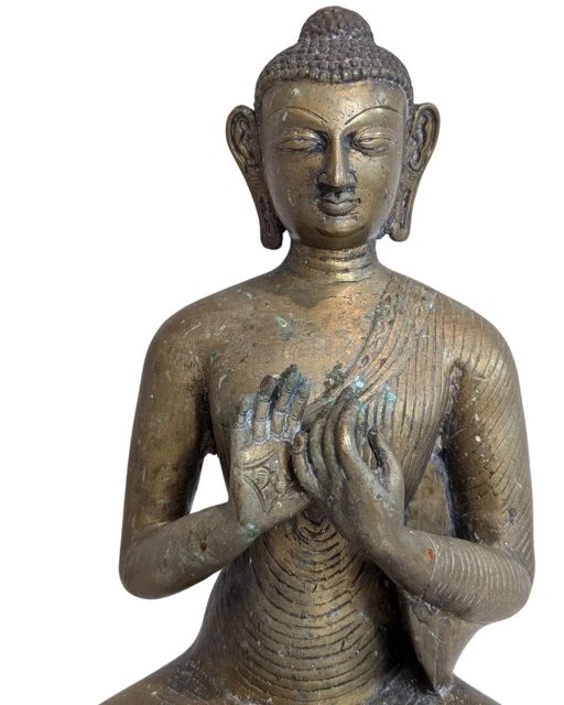 Sitzender Shakyamuni Buddha mit predigender Mudra – bronzene Tempelstatue – Bildhauerei (photo 10 of 13)