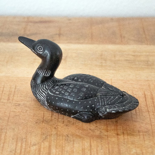 Figurine de canard vintage, art populaire canadien