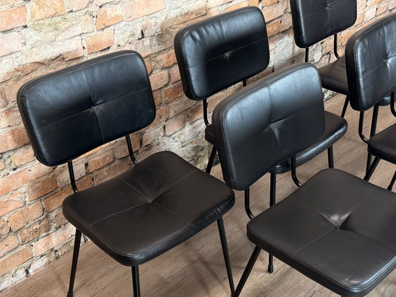 Satelliet Gerlin - Black Tufted - Set of 6 | Skai, Dining chairs, Metal, Vintage (photo 12 of 14)