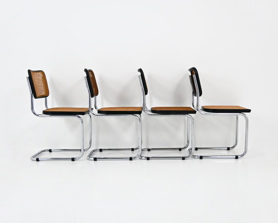 Image 1 of Eetkamerstoelen stijl B32 van Marcel Breuer, set van 4