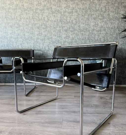 Vintage Wassily Chair, Marcel Breuer, Fasem, Italy ca80s