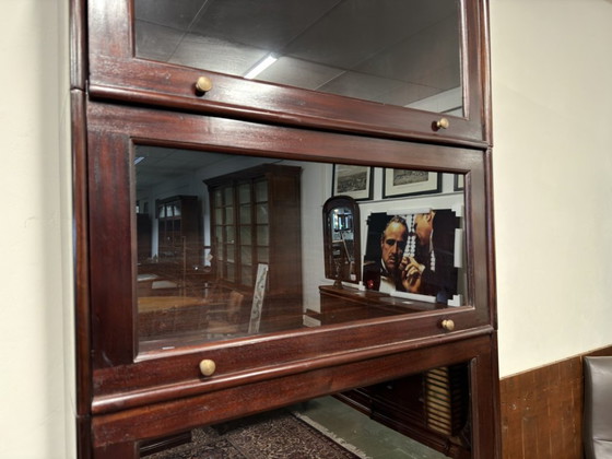 Classic English Globe Wernicke Bookcase – Glass, Wood (photo 9 of 10)