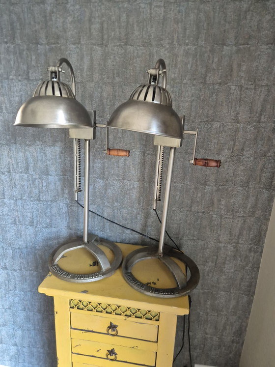 Two Beautiful Gutmann Factory Vintage Table lamps! – polished steel, Iron (photo 3 of 7)