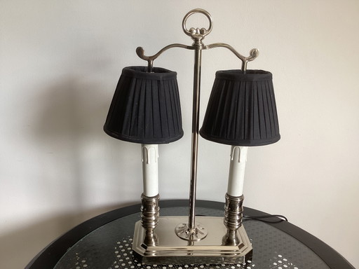 BOUILOTTE TAFELLAMP – tafellampen, polished steel, Textile