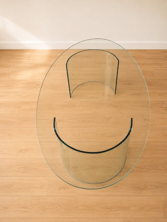 Image 1 of Mesa de centro de cristal Fiam, diseño de Bartoli, década de 1980.