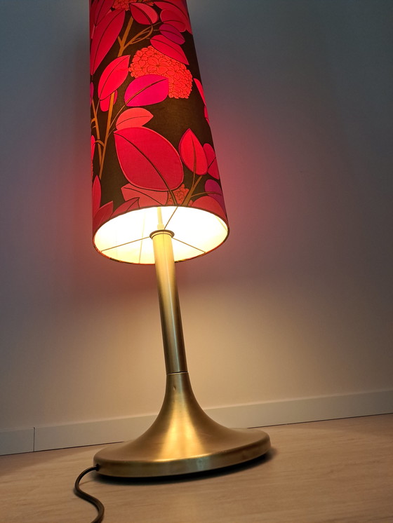 Image 1 of Lampe rétro rare des années 70 - Motif floral - Eye Catcher