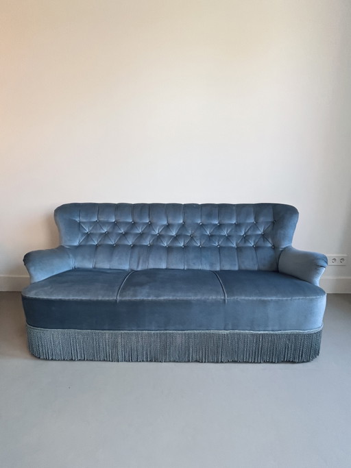 Glacier Blue Vintage 3-Seater Sofa – banken, Textile, Velvet (photo 2 of 5)