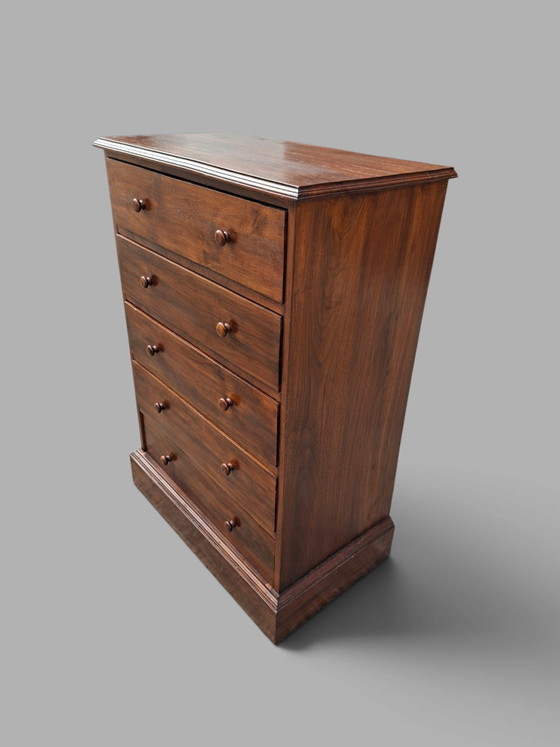 Old English Chest of drawers, apothecary cabinet, filing cabinet, dimensions: 72x41cm and 104cm high. – Wood (photo 3 of 5)