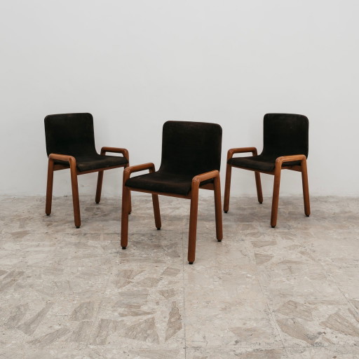 Guido Faleschini I4 Mariani 3 stoelen Mod. Dilos Design Modern antiek uit de jaren 70