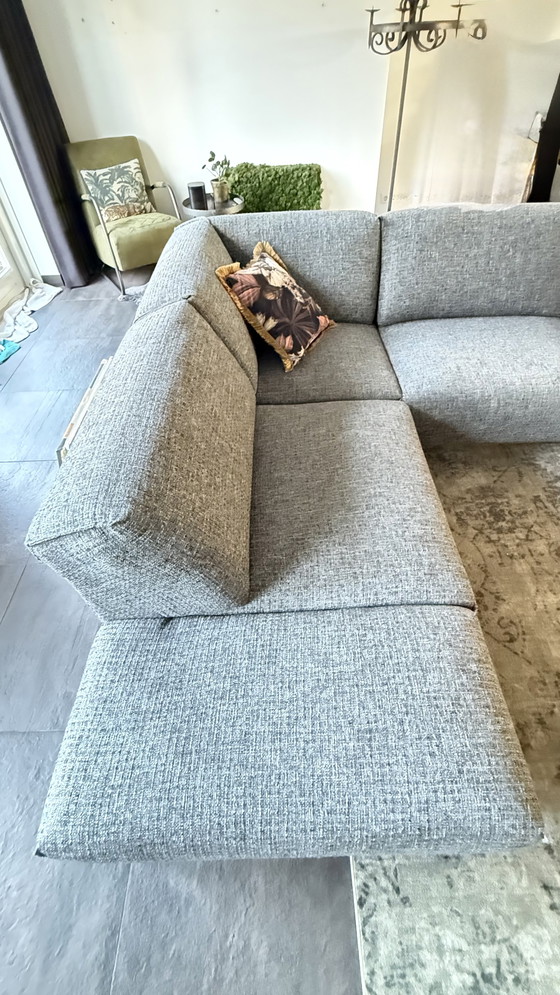 Image 1 of Designer-Ecksofa in anthrazitfarbenem, meliertem Farbton