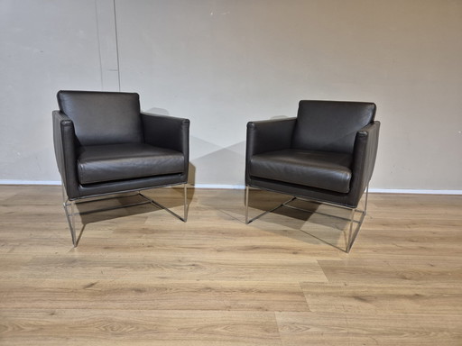 2x Bert Plantagie Pallas - Armchairs - Brown - Leather - ZGAN