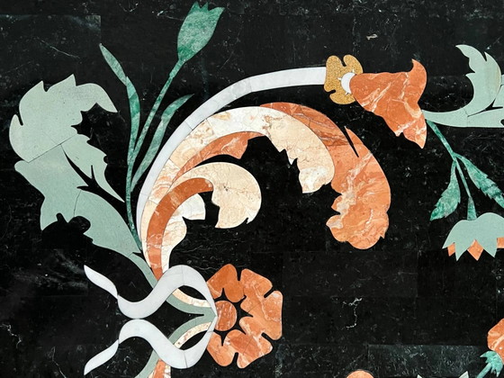 Coffee table in Pietra Dura technique. – Marble (photo 6 of 8)