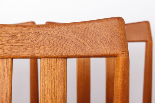 6 dänische Teakholzstühle, 1960er Jahre – Vamdrup Stolefabrik – Esszimmerstuhl-Set im Mid-Century-Modern-Stil, neu bezogen