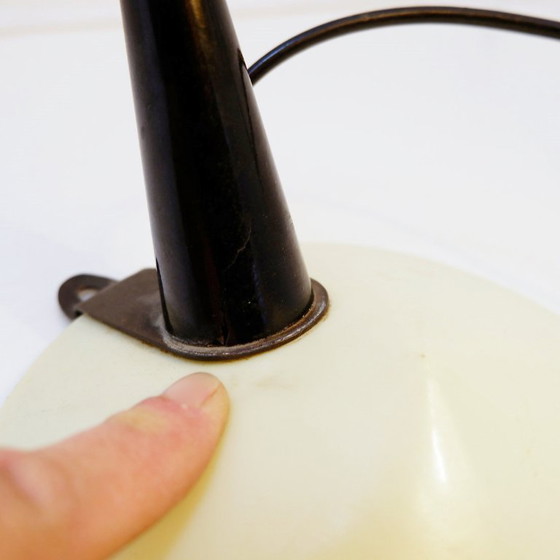 Image 1 of Lámpara de sobremesa o aplique Milano de Stilux en lacado blanco crema con detalles en latón