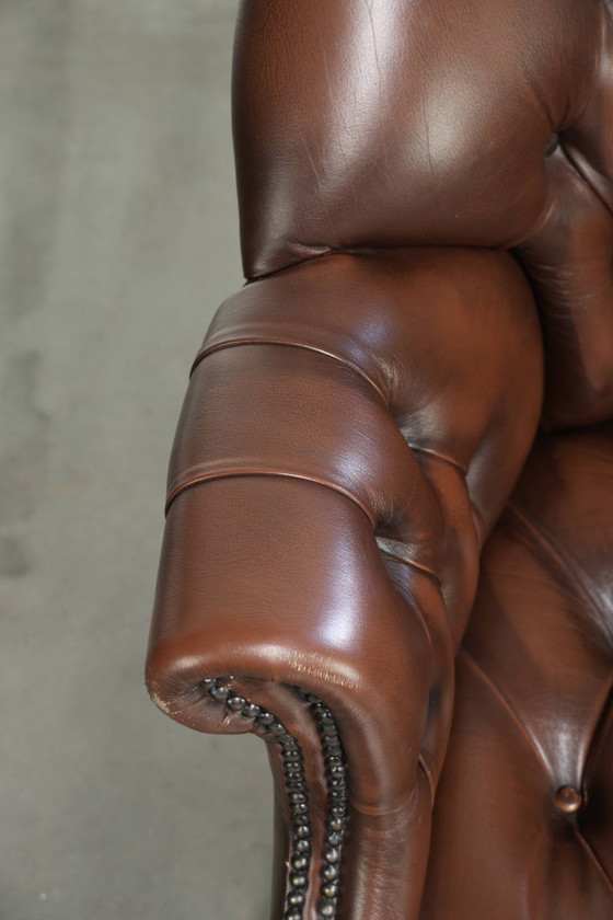 Sedia da ufficio Chesterfield in pelle bovina marrone in lussuoso stile inglese – Sedie da ufficio, Leather (photo 7 of 14)