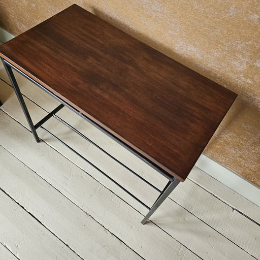 Vintage Beistelltisch - Holz und Metall, Mid Century