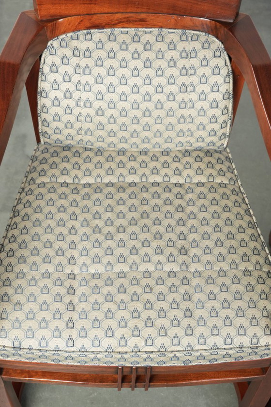 Image 1 of 4 x Art Deco design Schuitema eetkamerstoel uit de Decoforma serie met luxe stoffen bekleding