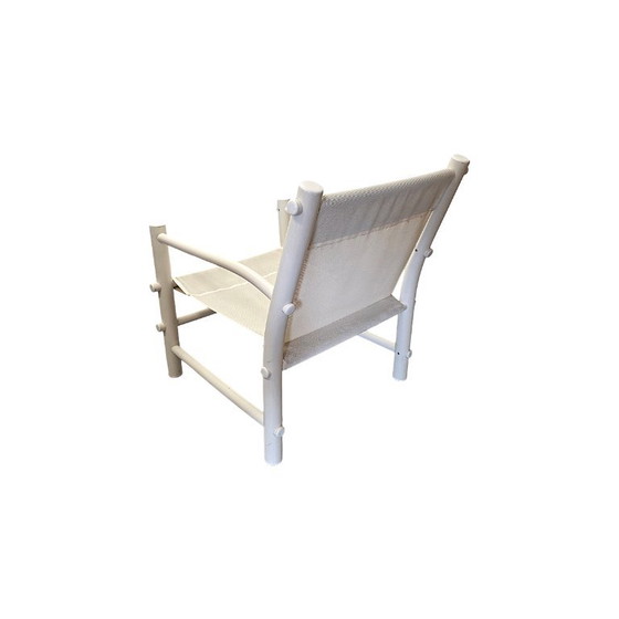 Vintage Wit Gelakte PVC Buis Lounge Tuinstoel, Jaren 70 – Kuipstoelen, Other (photo 7 of 7)