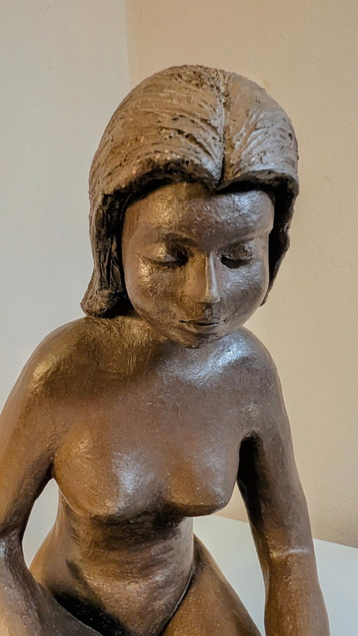 Handmade artist or studio ceramic, ceramic figure, approx. 25 cm, marked 84 – beeldhouwkunst (photo 2 of 9)