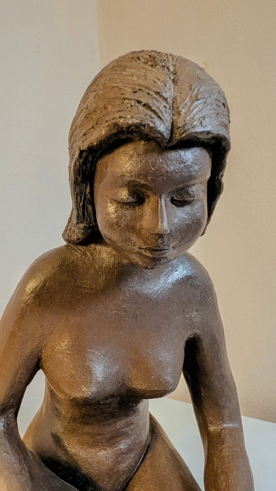 Handmade artist or studio ceramic, ceramic figure, approx. 25 cm, marked 84 – Sculpture (photo 2 of 9)