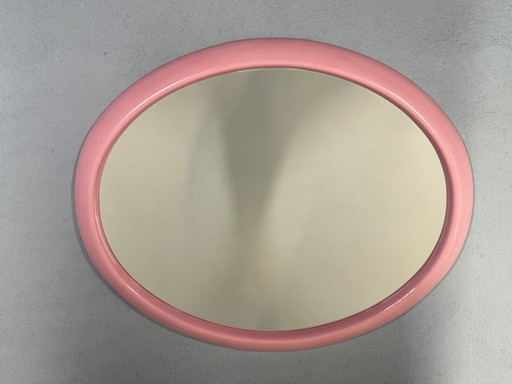 Oval rose mirror from the 1970s - pure vintage charm!