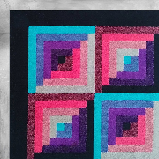 Image 1 of 1980s Gorgeous Geometric Italian Woolen Rug by Missoni for T&J Vestor