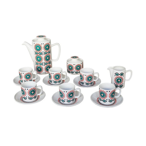 Vintage retro theeservies van keramiek, Tsjechië 1960