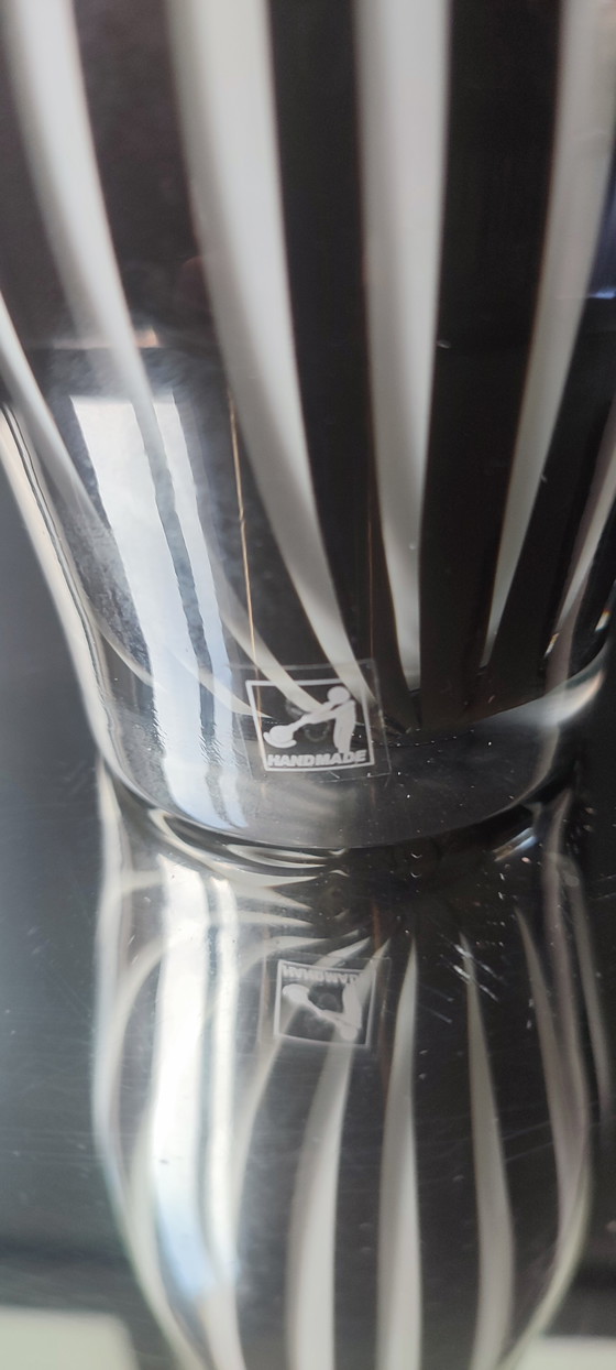 Image 1 of Leonardo Zebra mundgeblasene Glasvase