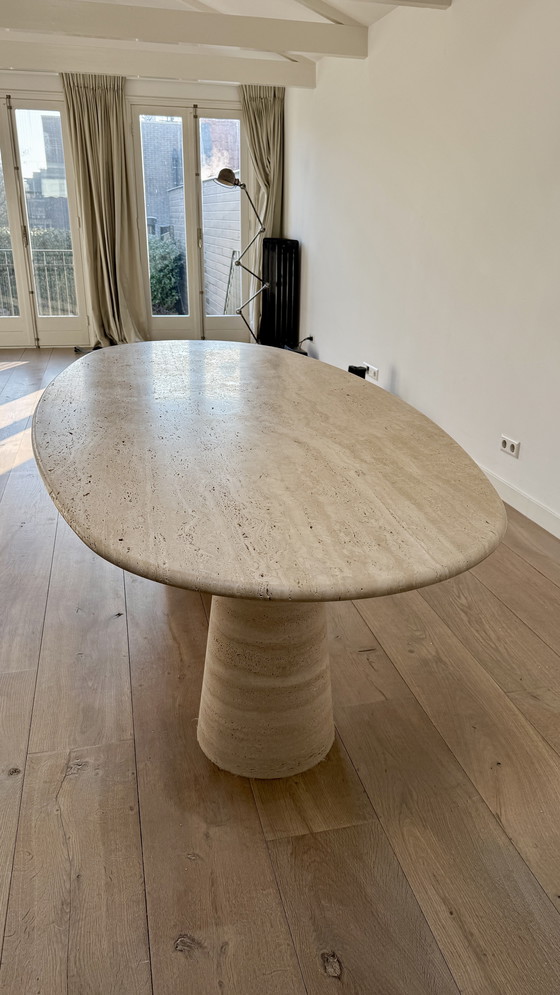 Image 1 of Table de salle à manger en travertin pour l'intérieur et l'extérieur