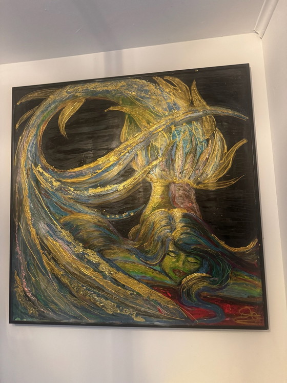 Mermaid painting – Art, Gold, Wood (photo 5 of 6)