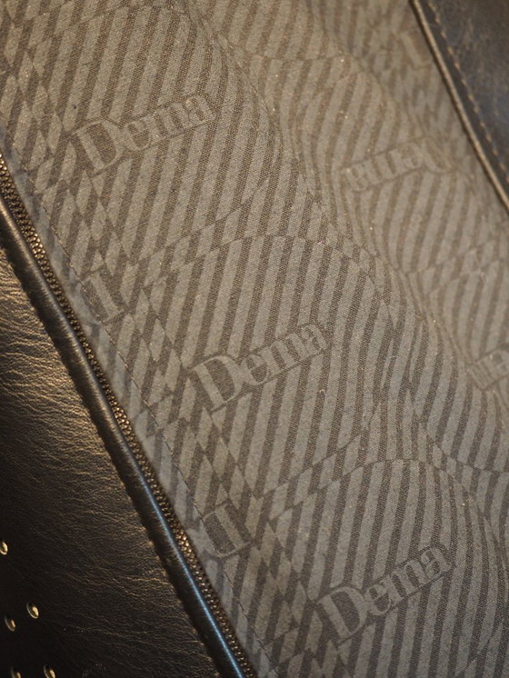 Image 1 of Dema Rataplan leren bank, zwart, tweezits, 150 cm