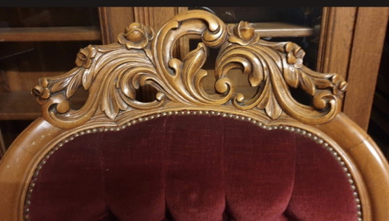 Italian Baroque Armchair – Velvet, Wood (photo 4 of 6)
