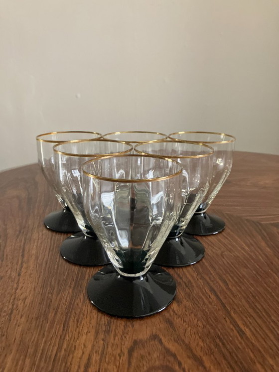 Image 1 of 6 Art Deco glasses from the 1930s