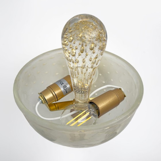 Image 1 of Attribué à Barovier & Toso Applique en laiton et verre de Murano Pulegoso, paire