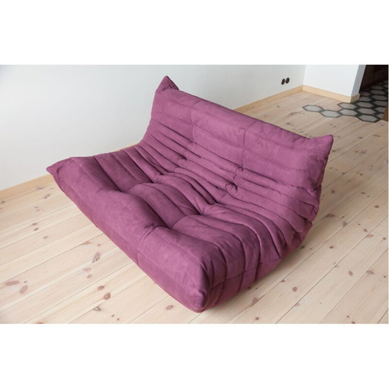 Image 1 of Togo vintage living room set in purple microfiber by Michel Ducaroy for Ligne Roset, France 1970