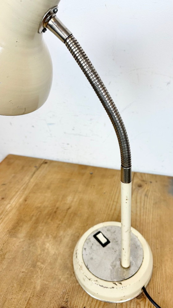 Image 1 of Beige Industrial Gooseneck Table Lamp, 1960s