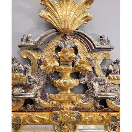 Image 1 of Vintage mirror "Louis XIV mirror" in carved and gilded wood, France