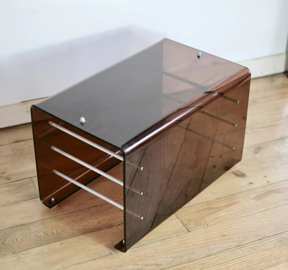 Image 1 of Gerookt plexiglas 70s salontafel