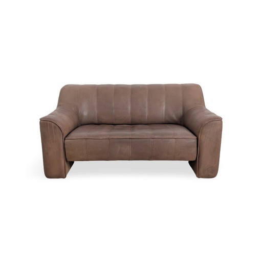 2x Original de Sede DS44 Two-seater Buffalo Leather Sofa Couch Brown