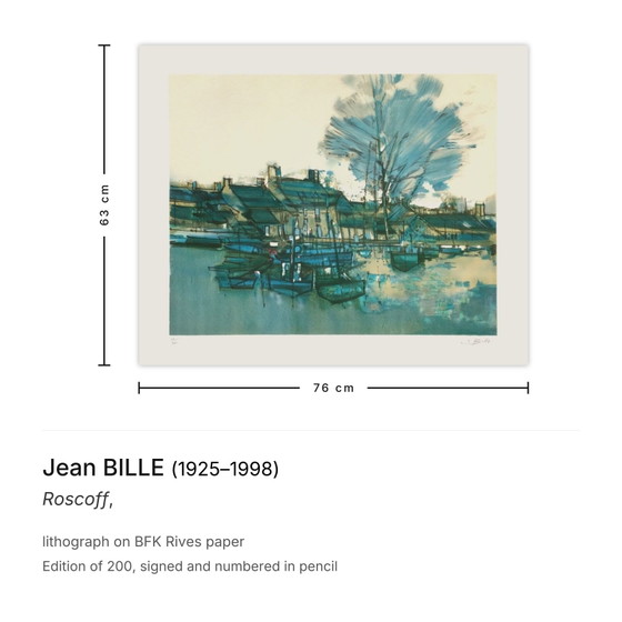 Image 1 of Jean BILLE Roscoff Litografía firmada