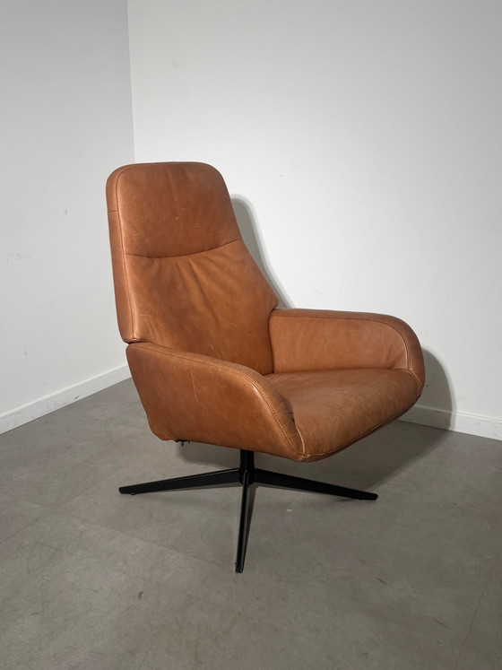 Montèl Cognac Lederen Draaibare Relaxfauteuil (photo 5 of 5)