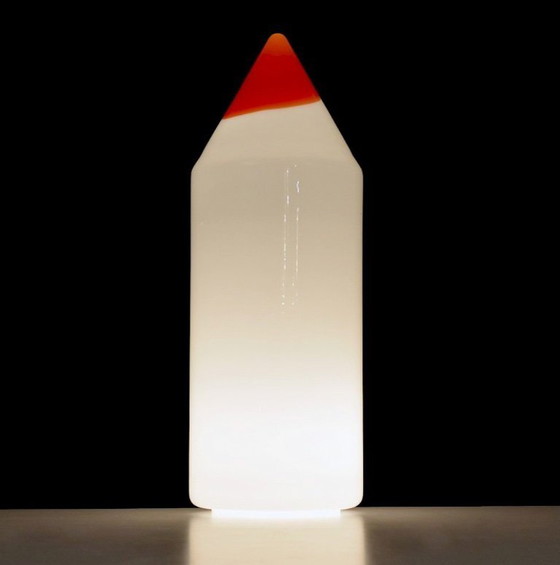 Image 1 of Lampe de table en verre de Murano en forme de crayon, style postmoderne, Formia Murano Italie années 1980