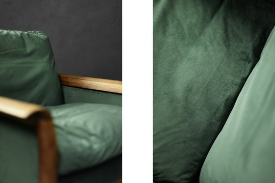 Image 1 of Canapé et Chaise Vintage en Palissandre et Velours Vert Bouteille par Knut Sæter pour Vatne Møbler, Norvège, 1960s, Set de 2