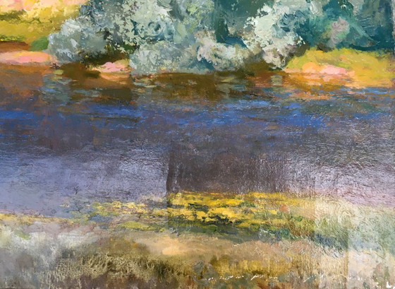 Image 1 of Originales Vintage-Ölgemälde: Ländliche Landschaft, Naturlandschaft
