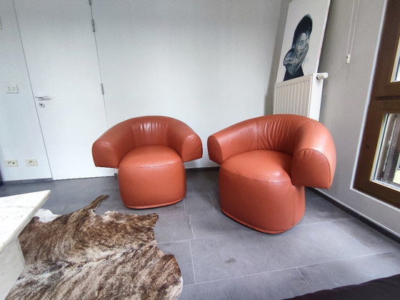 Image 1 of Armstoel Ruff Moroso in leder en in nieuwstaat