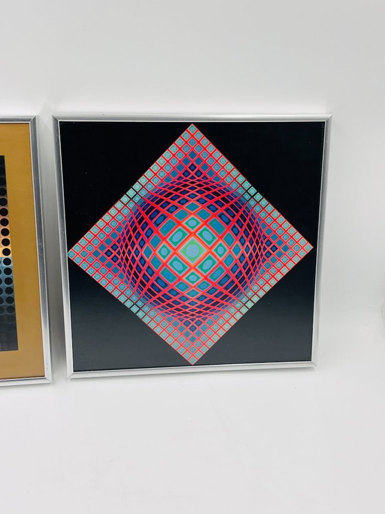 Image 1 of Set of 2 framed folios by V. Vasarely