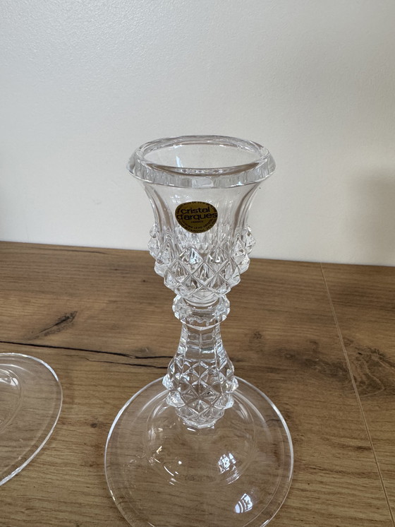 Image 1 of Set of 2 crystal candle holders
