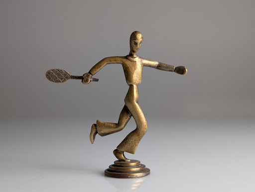 Art Deco Tennis Player Figure in Hagenauer Style, 1940s