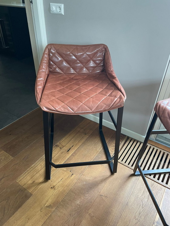 Stilvoller Barhocker, 2-teilig, Piet Boon – Leather, Metal (photo 2 of 5)