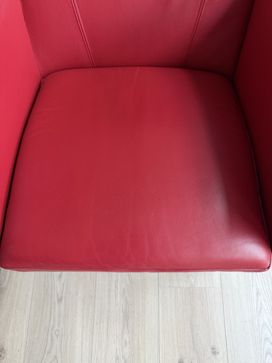Image 1 of Leolux Dolcinea rood leer met hocker